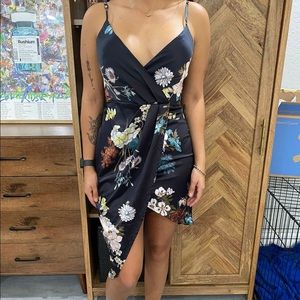 Wrap Silky Dress - Floral